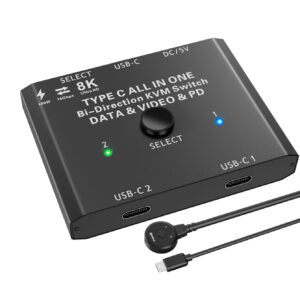 Przełącznik KVM YOUTINGHDAV C201, 100 W, 5 V, 7,5 x 6 x 1 cm, nie zestaw