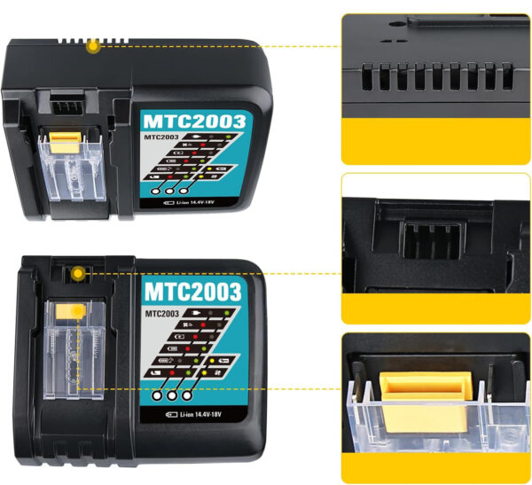 SHGEEN MTC2003 Ładowarka Li-ion DC18RC z LED do Makita BL1860  + 2 bateria - obrazek 4
