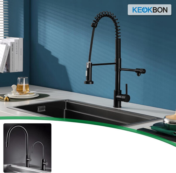 Bateria kuchenna KEOKBON 8056B 3-drożna, z wyciąganą wylewką, Po naprawie - obrazek 6