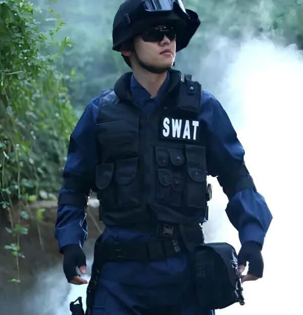 Kamizelka taktyczna, wojskowa czarna policja SWAT kamizelka ochronna militarna - obrazek 6