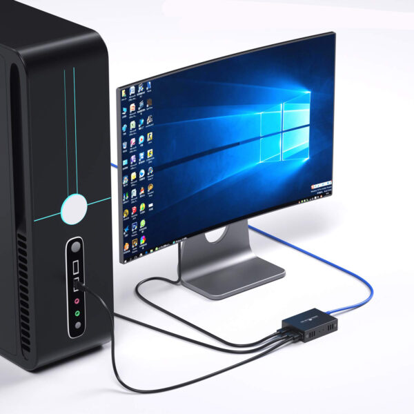 Przedłużacz PWAYTEK HDMI KVM USB zaawansowany extender sygnału do sterowania komputerem na odległość - obrazek 6