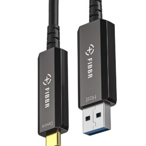 Kabel optyczny FIBBR USB3.2, 10Gbps USB A - USB C 15 m przewód do przesyłu danych z dużą prędkością