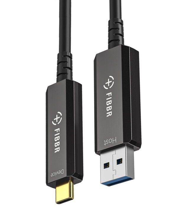 Kabel optyczny FIBBR USB3.2, 10Gbps USB A - USB C 15 m przewód do przesyłu danych z dużą prędkością
