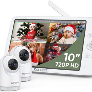 UŻYWANA Niania wideo bonoch 10000mAh IP65 720MP 20W kamera z monitorem dla dziecka i trybem nocnym