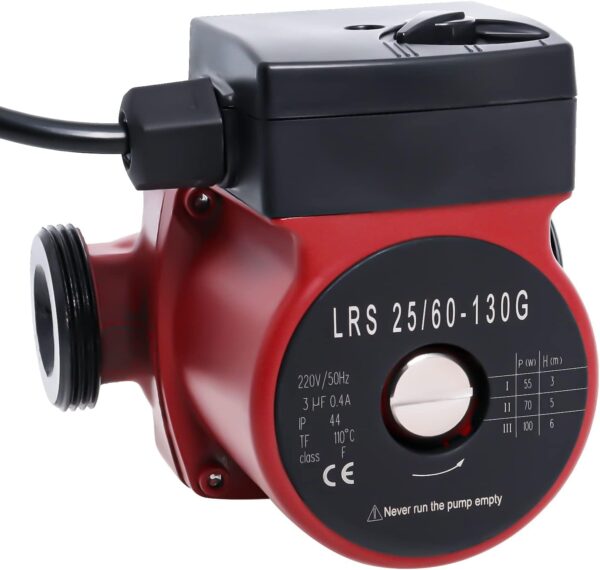 Pompa obiegowa Poweka LRS 25/60-130, 50 l/min, do ciepłej wody, ogrzewania Powystawowy