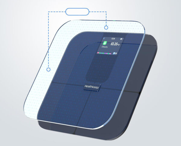 Waga łazienkowa Bluetooth z ekranem TFT Healthkeep CF588 25 niebieska - obrazek 9