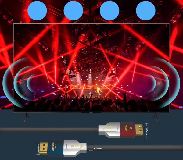 HDMI kabel optyczny 8K FIBBR 5M HDMI 2.1 48Gbps 8K@60Hz 4K@120Hz eARC - obrazek 5