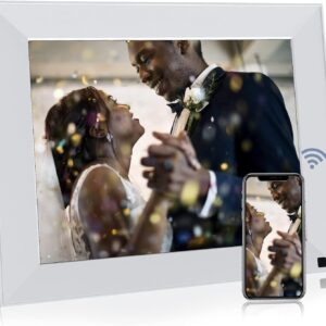 Ramka cyfrowa BSIMB WiFi 9 cali, z ekranem dotykowym IPS, 32 GB, biała