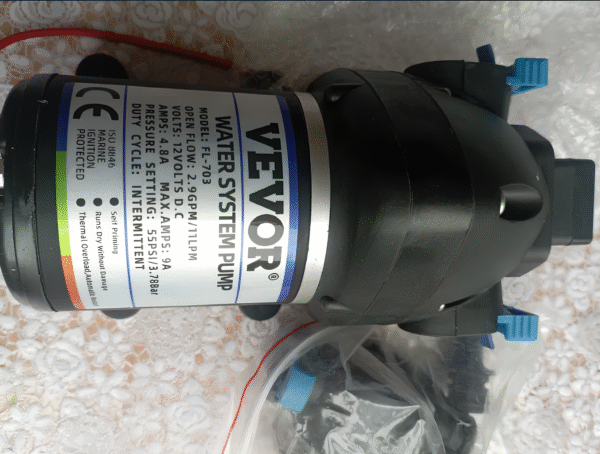 Pompa membranowa ciśnieniowa VEVOR, 12V, 10 l/min, 1,17 bar, Powystawowy - obrazek 6