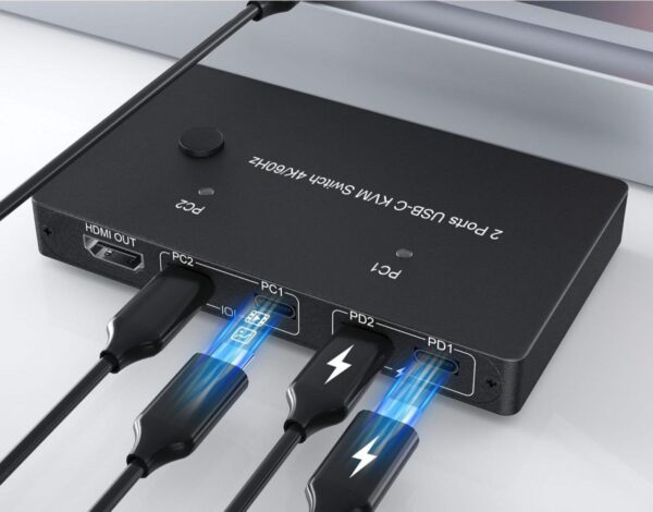 Kontroler KVM 2 Ports USB-C KVM Switch 4K/60Hz, USB-C/HDMI - obrazek 5