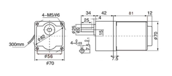 Rewersyjny silnik-reduktor Bewinner 3GN-10K, 15 W, 220 V, 1650 RPM - obrazek 3