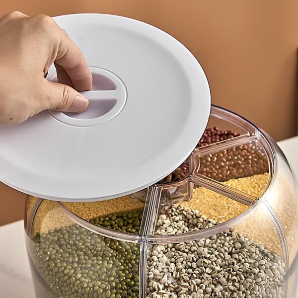 Podajnik kaszy ryżowy dozownik pojemnik 3 kg kompaktowy pojemnik na produkty sypkie z wygodnym dozownikiem - obrazek 3