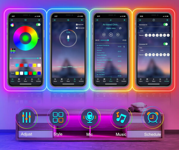 Używana Taśma neonowa LED AILBTON 30m Pilot zdalnego sterowania IP65 - obrazek 7