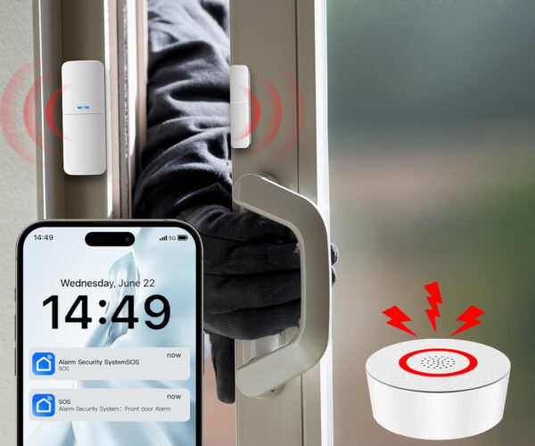 AGSHOME Bezprzewodowy system alarmowy 15 szt., 120dB, kompatybilny z Alexa - obrazek 6