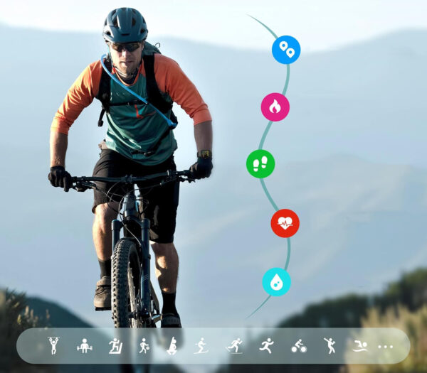 Męski smartwatch Fitpolo, 1,91 cala, IP68, dla Android i iOS - obrazek 3