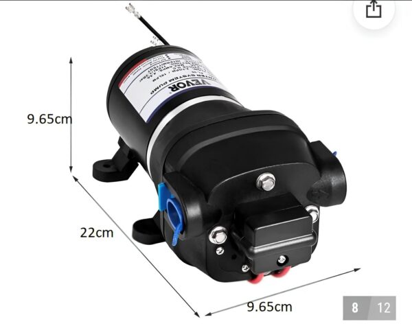 Pompa membranowa ciśnieniowa VEVOR, 12V, 10 l/min, 1,17 bar, Powystawowy - obrazek 2