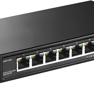 Sieciowy przełącznik YuLinca o 8 portach 10G SFP, Ethernet 2,5 Gb/s