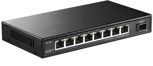 Sieciowy przełącznik YuLinca o 8 portach 10G SFP, Ethernet 2,5 Gb/s