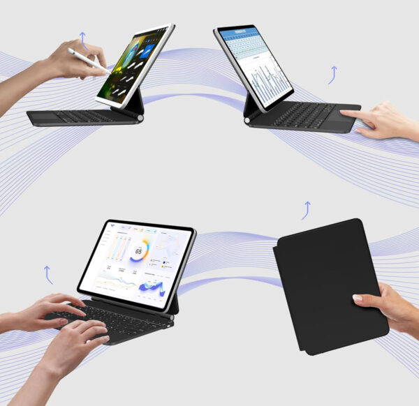 Etui z klawiaturą do iPad 10/11" (2022/2025) Nuflaz X8 QWERTZ DE magnetyczne  POWYSTAWOWY - obrazek 7