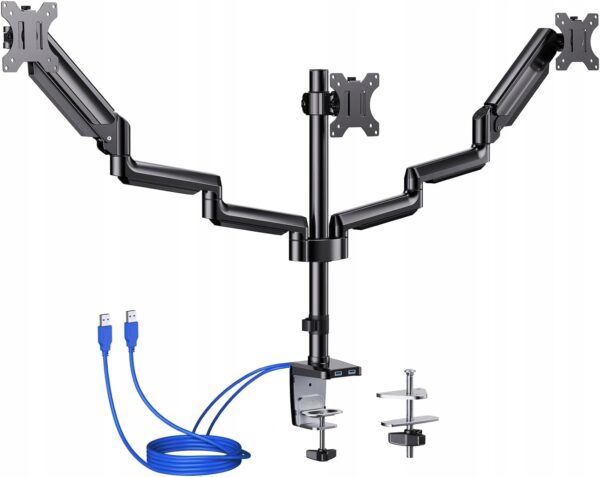 Uchwyt do monitora ErGear EGTS5B do 3 ekranów 13-27'', do 8kg, Powystawowy