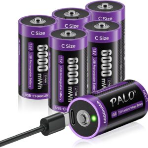 Baterie litowe C 6000mWh 1.5V Mspalocell USB-C, ponad 1500 cykli, 6 szt.