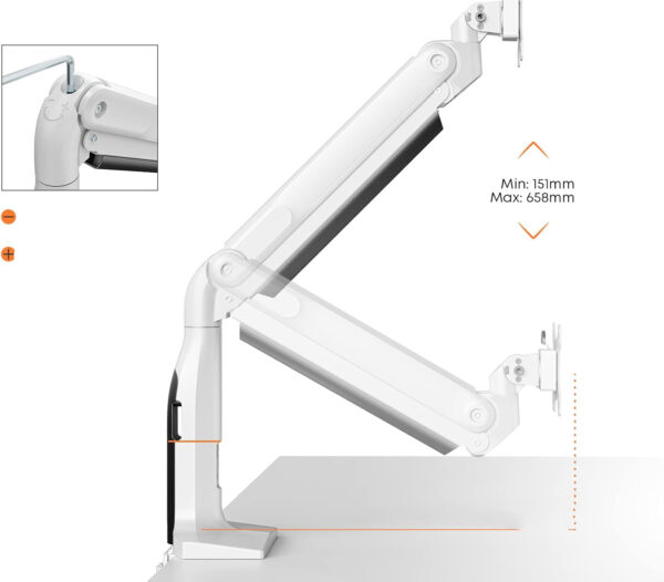 Uchwyt na jeden monitor PUTORSEN GSMT-431U (DE-LEJ1), 17-43'', do 18kg - obrazek 5