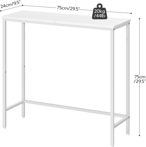 Stolik konsolowy HOOBRO Slim WW75XG01 metalowa rama biały POWYSTAWOWY - obrazek 9