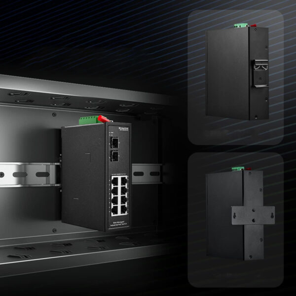 Przełącznik 8-portowy MokerLink PoE DIN-Rail IND-G082GSPM 2 porty SFP IP40 - obrazek 4