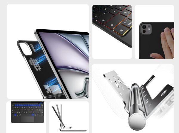 Klawiatura Nimin do iPad Air/Pro 11" podświetlana, z touchpadem AZERTY - obrazek 8