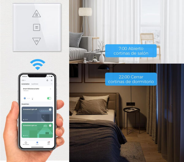 Przełącznik HeuxGir do zasłon WiFi z timerem, Alexa/Google Home, 4szt. - obrazek 5