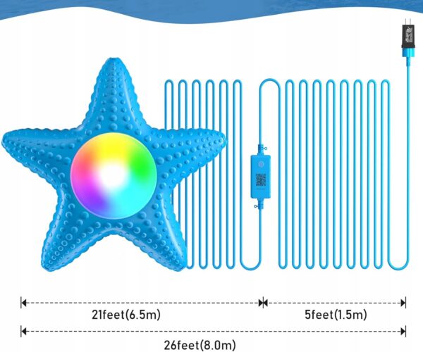 Oświetlenie LED basenu MXELRZE LF-7218, 20 W z aplikacją sterującą, IP68 - obrazek 4