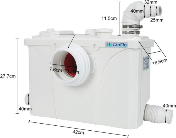 UŻYWANA Kanalizacyjna pompa Hocanflo FLO700-R 700W, pompa do toalet - obrazek 2