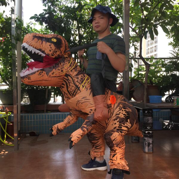 Nadmuchiwany Kostium Zielonego Dinozaura RESTEQ dla Dorosłych na Cosplay - obrazek 3