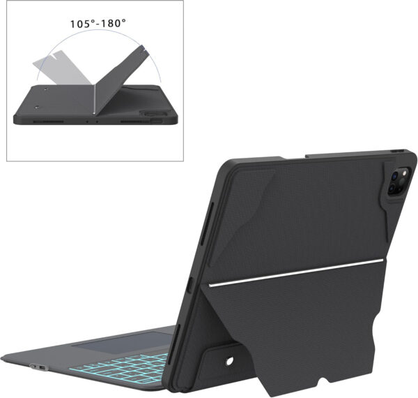 Etui ROOFEI z klawiaturą i touchpadem iPada Pro 12.9" QWERTZ podświetlane - obrazek 3