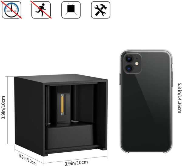 POWYSTAWOWY Zestaw kinkiet ścienny x8 K-Bright GW-A310 3000K IP65 czarny - obrazek 3