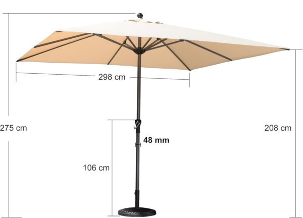 UŻYWANA PURPLE LEAF parasol aluminiowy 200x300 cm, z korbką, UV, beżowy - obrazek 5