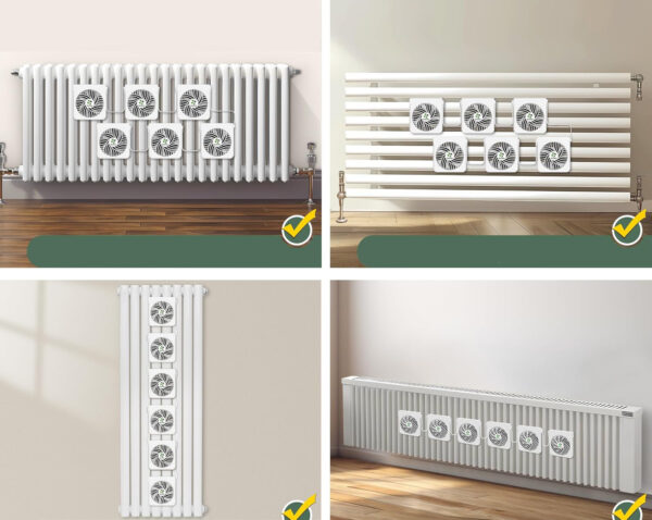 Zestaw 6 wentylatorów ecoCalm KP-CRV2408 na grzejnik z termostatem - obrazek 3