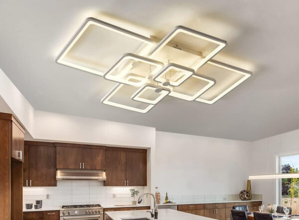 POWYSTAWOWA Nowoczesna lampa sufitowa LED 120W regulowana 8 kwadratów pilot - obrazek 7