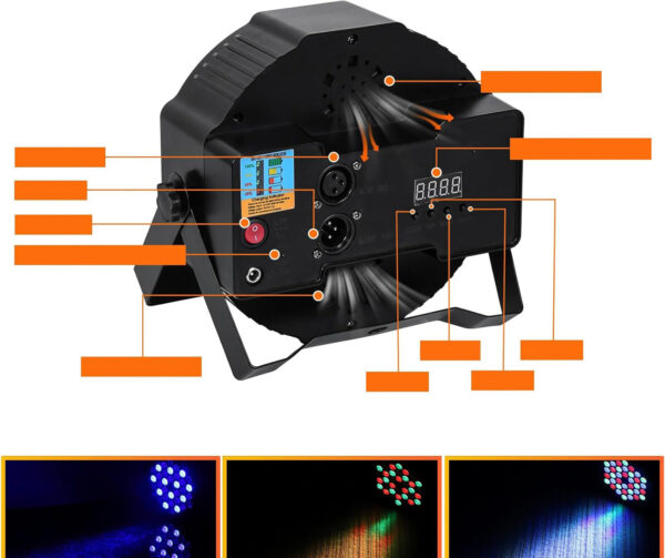 Reflektory LEDx2 ZonQoonz ZQ01104 36W z pilotem 7 trybów świecenia, zestaw - obrazek 4