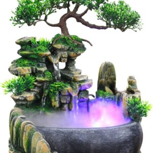 Fontanna Waterfall Decor LED 20 x 20 x 13 cm dekoracyjna fontanna z podświetleniem Ejoyous