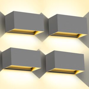 Lampa LED Kingwen, 20 W, ciepła biel 3000 K, IP65, szara, 4 szt.