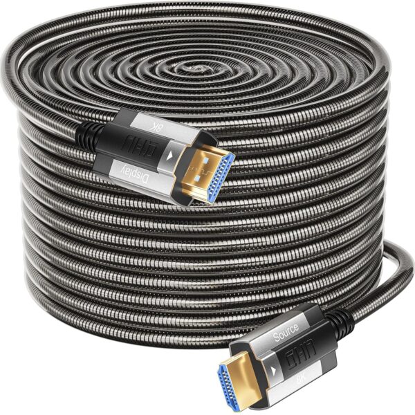 Kabel HDMI Siwket 8K, 15 m, HDMI 2.1, 48 Gbps, HDCP 2.2 & 2.3, czarny