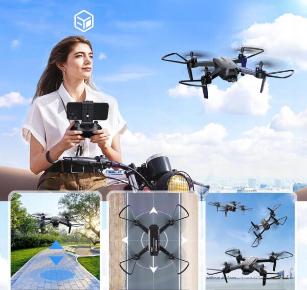Quadcopter Wipkviey T6, FPV z kamerą HD 1080p z WiFi 2,4G, 2 baterie - obrazek 2