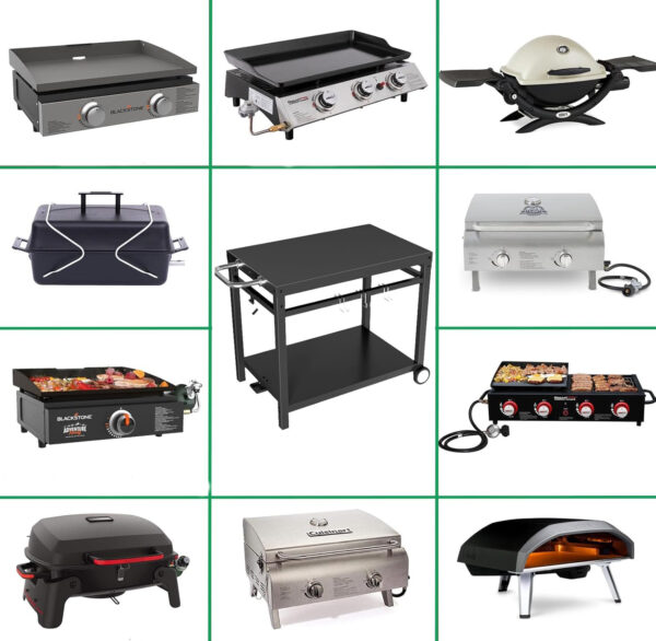 Stół do grilla ze stali nierdzewnej WELL GRILL, nośność 65 kg, czarny - obrazek 5