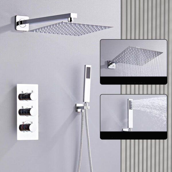 Zestaw prysznicowy Sanitemodar LYXT-AC-HW-25-Chrome z termostatem 25x25cm - obrazek 4