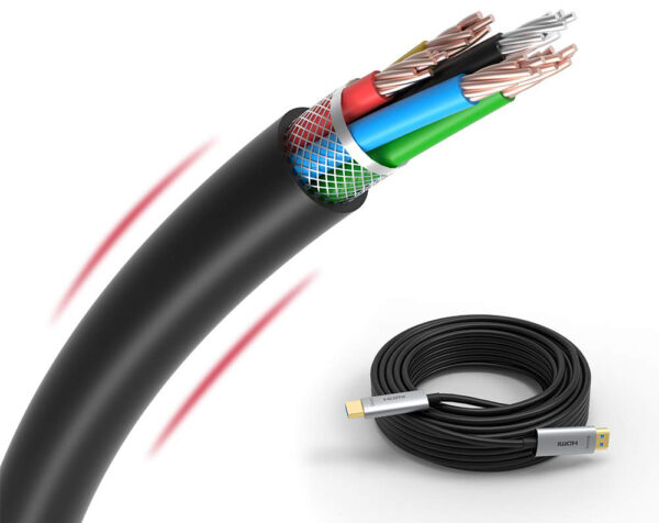 Kabel światłowodowy HDMI 4K 30 metrów wysokiej jakości kabel HDMI do telewizora ATZEBE monitora i konsoli - obrazek 3