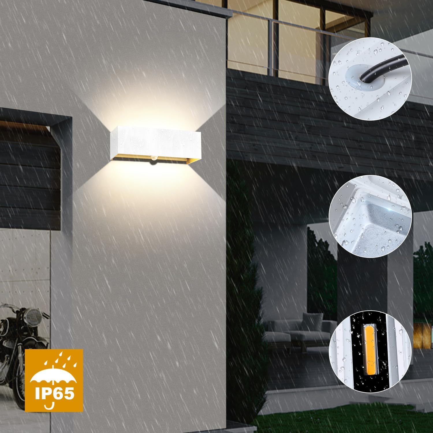 Lampy LED Kingwen 2x20W na Zewnątrz z Czujnikiem Ruchu, 3000K - obrazek 3