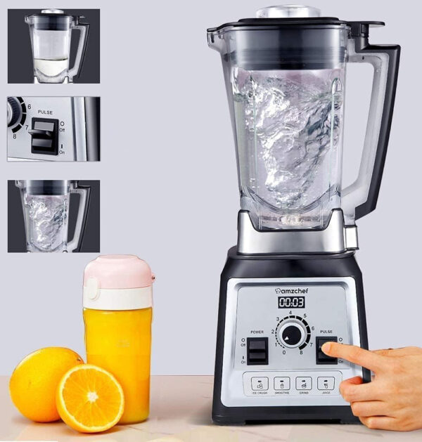 UŻYWANY Blender AMZCHEF 2000W 2L 25000RPM 8 biegów 4 programy smoothie - obrazek 6