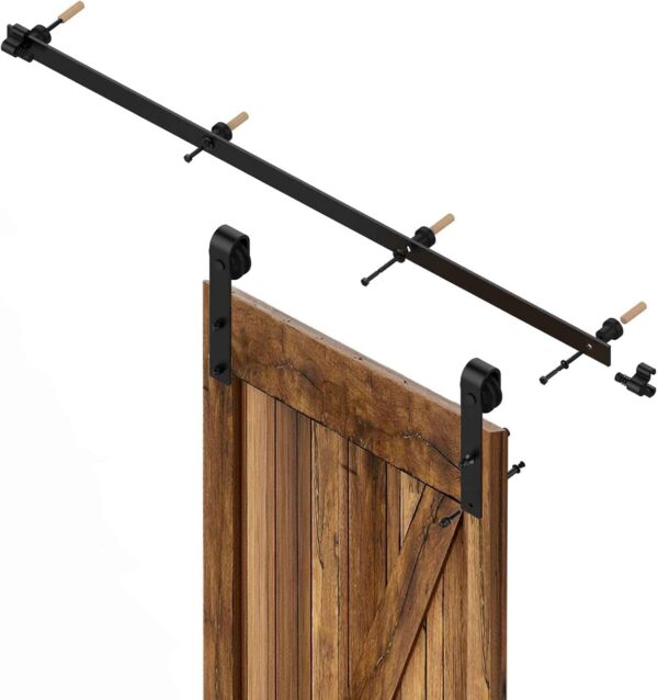 System drzwi przesuwnych CCJH 213 cm czarny zestaw z wieszakiem typu J - obrazek 3