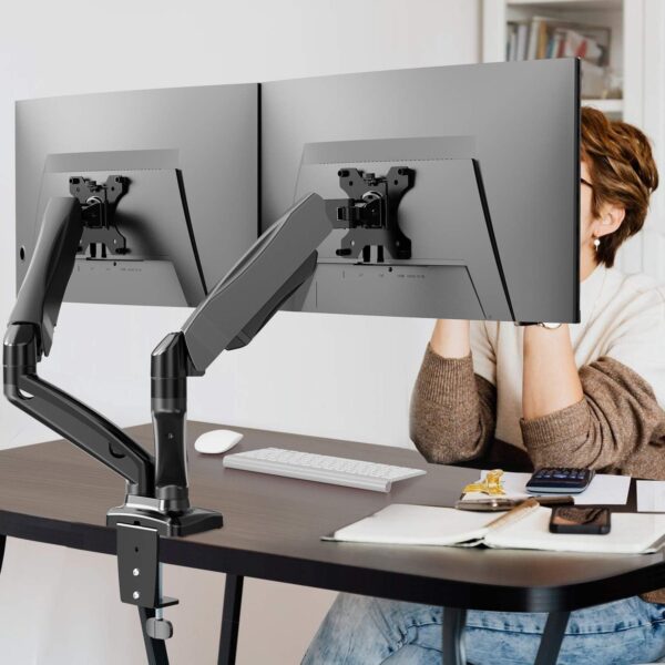 Uchwyty 2 monitory Wali GSMP002 regulowany uchwyt gazowy VESA z C-klamrą 19,8 LB - obrazek 8